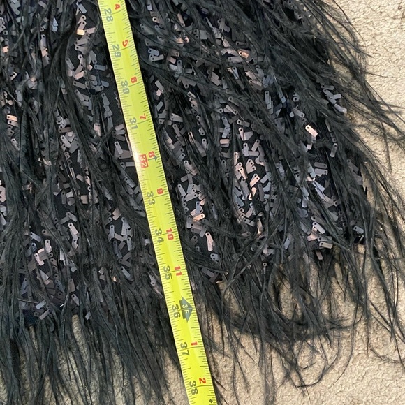 Jessica Simpson Sequin Feather Black Dress Party Cocktail size 10 NWTs - Picture 14 of 16